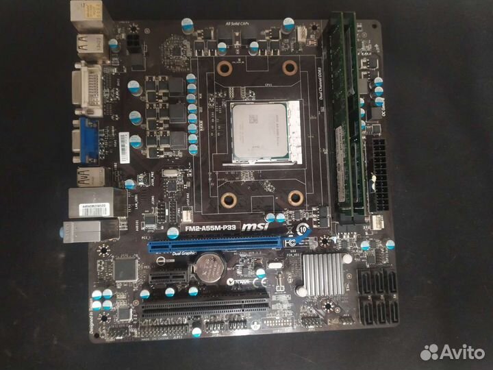 Материнская плата с процессором и оперативной памя