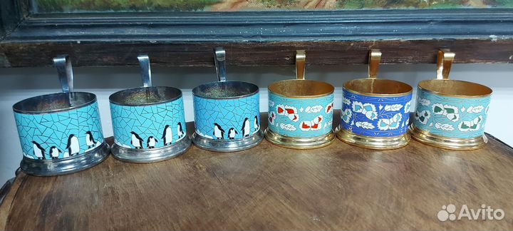 Подстаканники СССР эмаль серебрение позолота