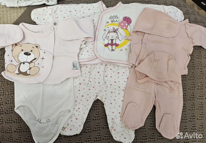 Вещи пакетом для новорожденной девочки 56 р