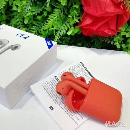 Беспроводные наушники TWS i12 (Red)