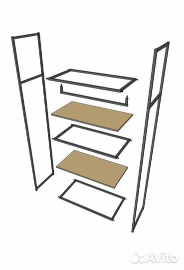 Стеллаж для одежды A2290-07-чб 220х90х45