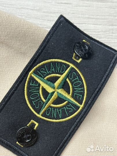 Худи stone island бежевая стоник