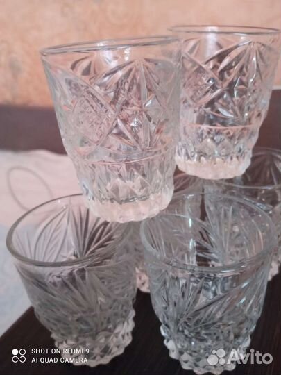 Хрустальные стаканы и стопки. 90-е гг