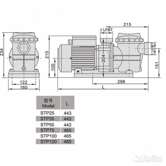 Насос Aquaviva LX STP100M (220В, 10 м3/ч, 1HP)