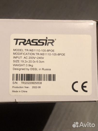 Рое-коммутатор trassir TR-NS1110-105-8POE