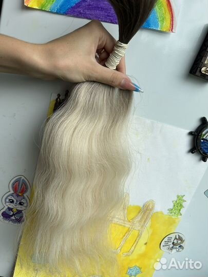 Волосы для наращивания 50 см омбре