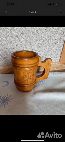 Кружка деревянная с ручкой СССР (1978 г.в)