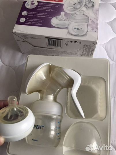 Молокоотсос авент с бутылкой