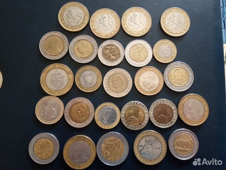 Биметалл разный, 1 и 2 фунты Англии и острова Мен