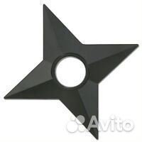 Оружие Ниндзя сюрикэн черный пластиковый, 4-х коне