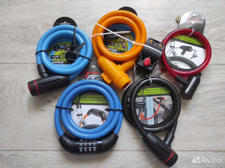 Тросовый велосипедный замок новый