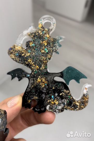 Новогодние игрушки дракончики из смолы