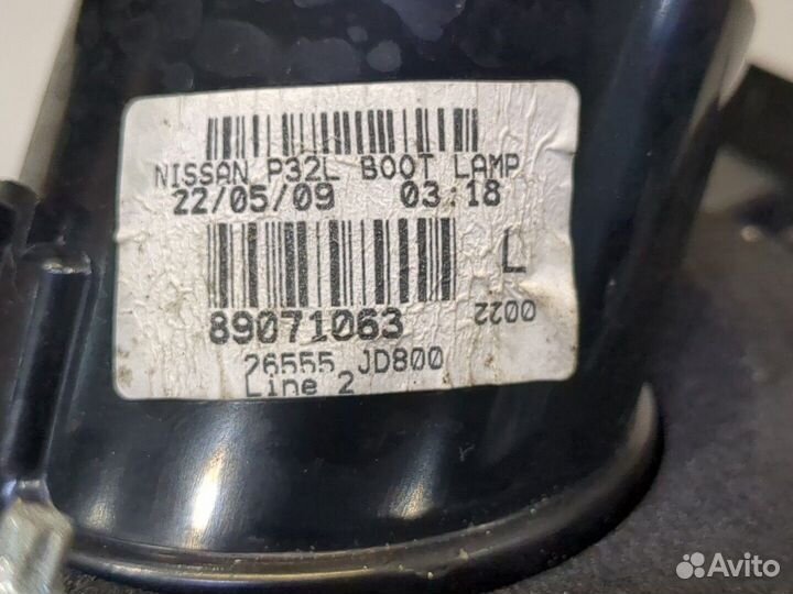 Фонарь крышки багажника Nissan Qashqai, 2009