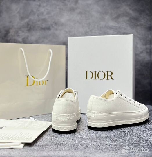 Текстильные кеды Dior на платформе