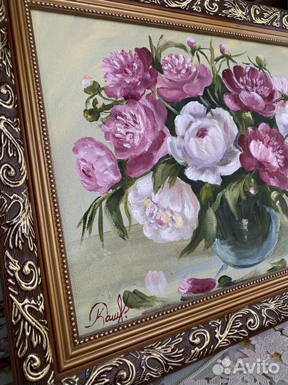 Картина «Пионы» масло холст