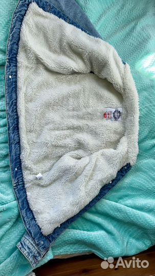 Джинсовая куртка с мехом женская 42 44