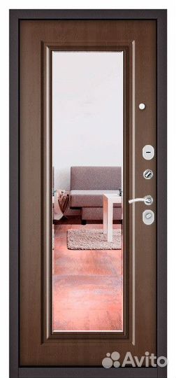 Дверь входная железная с зеркалом