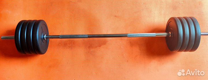 Штанга от 25 кг прямая. Разборная (блины + гриф)