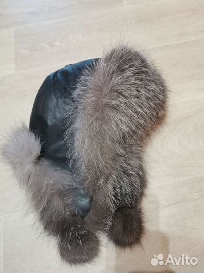 Шапка ушанка из чернобурки 54-56