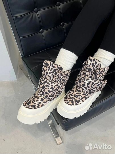 Угги дутики женские натуральная шерсть leopard 39