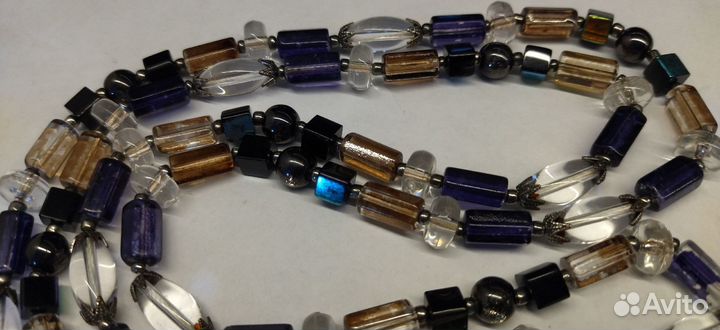 Бусы стекло 118см