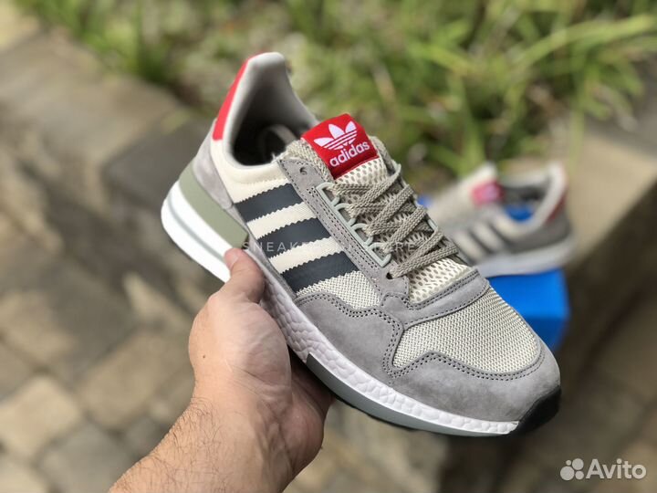 Кроссовки Adidas ZX 500 RM Grey Four Scarlet