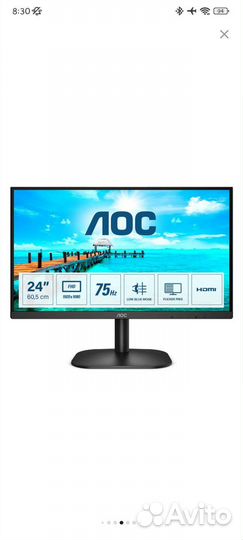 Монитор для компьютера AOC 24 75гц, VA. Обмен