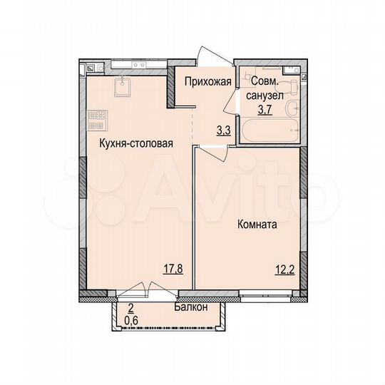 1-к. квартира, 37 м², 13/17 эт.