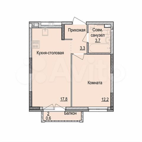 1-к. квартира, 37 м², 13/17 эт.