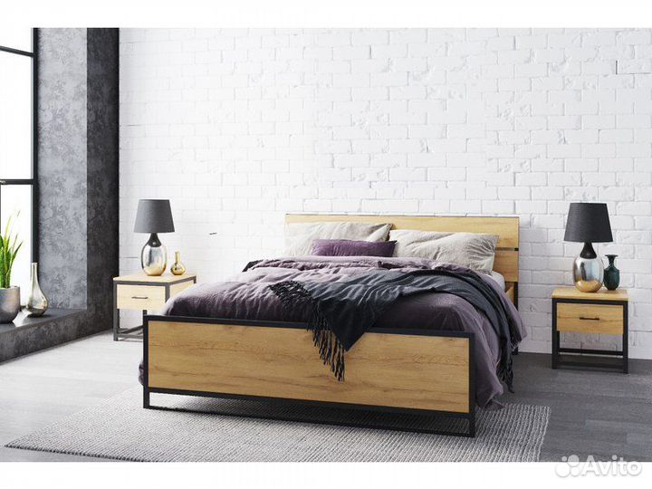 Тумба прикроватная Лофт Дуб Золотистый