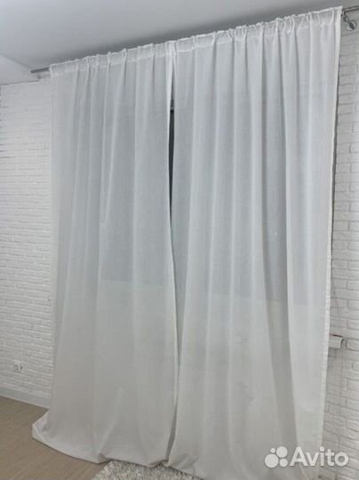 Тюль хлопок лен