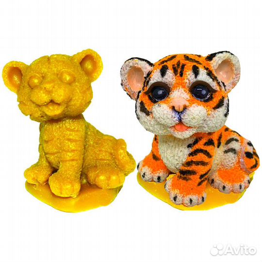 Силиконовая форма для свечей Тигрёнок 6 (0739)