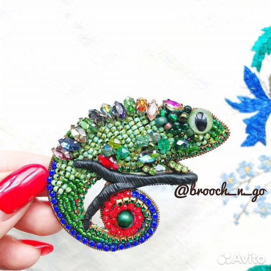 Сувенир портрет питомца брошь вышивка бисером