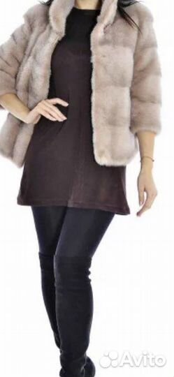 Шуба авто леди норковая пудровая