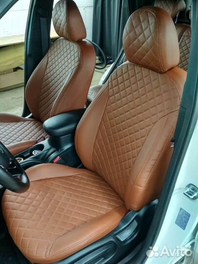 Чехлы экокожа Ромб KIA Soul 2 от Автопилот