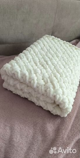 Плюшевые вязаные пледы
