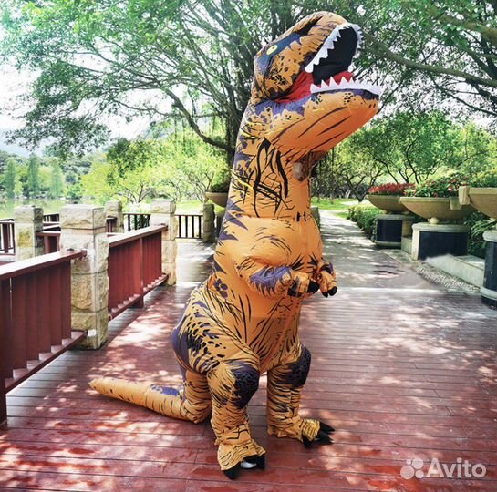 Надувной костюм динозавр