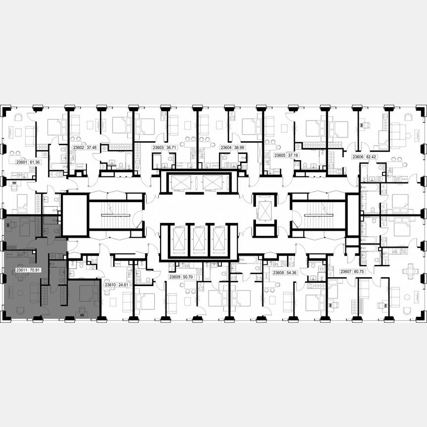 2-к. квартира, 70,9 м², 36/59 эт.