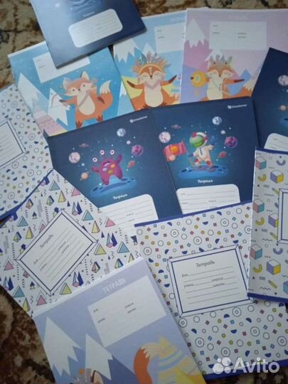 Тетради школьные, пластилин, альбом для рисования