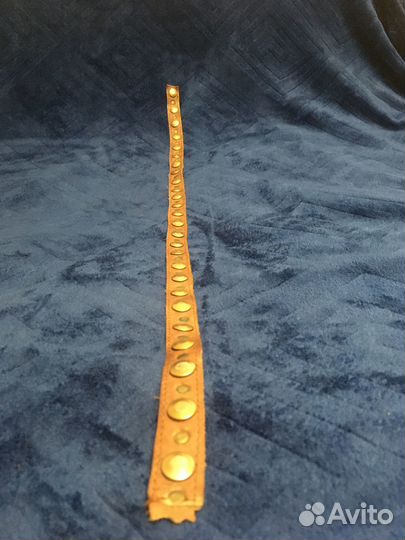 Очелье кожаная лента с медными заклепками