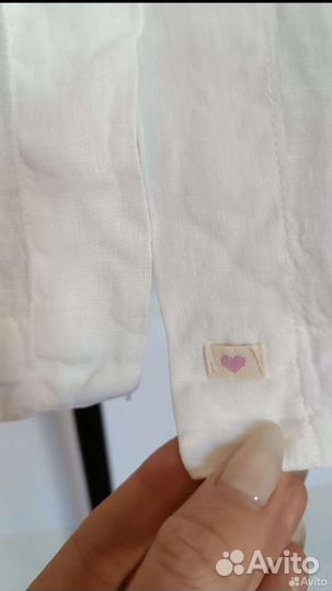 Рубашка белая льняная 42 длинная рубашка лен