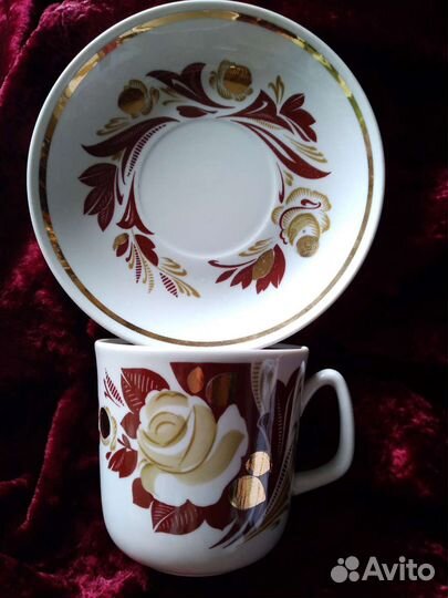 Чашка(350ml) с блюдцем.Вербилки.Винтаж.ссср