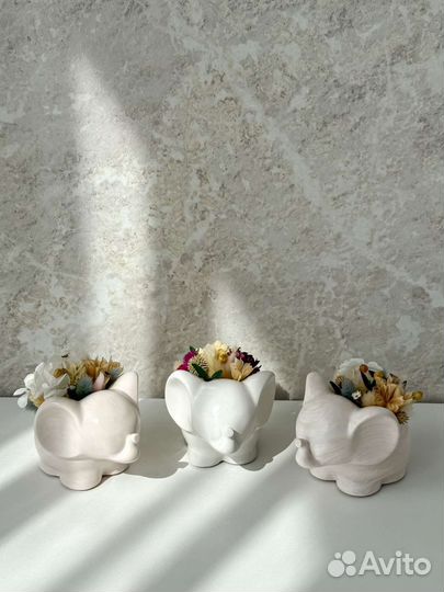 Композиция слоник с сухоцветами