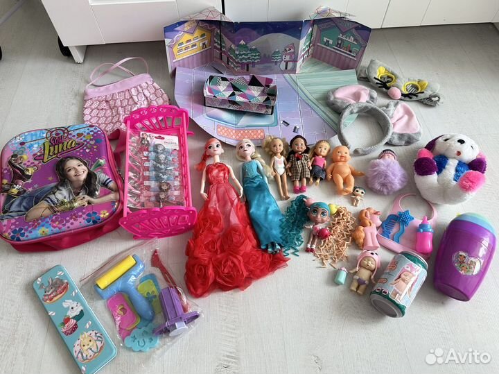 Пакет игрушек для девочки (пони, куклы, пупсы)
