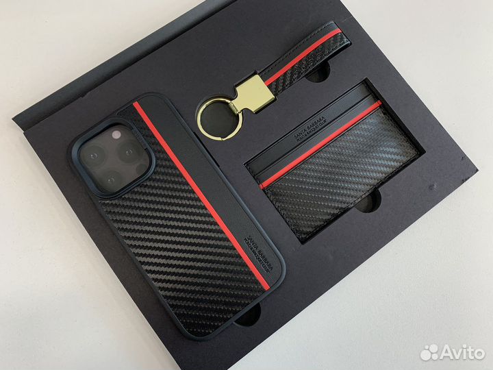 Подарочный набор для iPhone чехол кожа