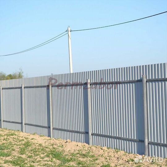 Забор из профнастила 2,5 метра в Полазне