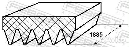 Ремень поликлиновой 5PK1885 88127-5L1885 5PK188