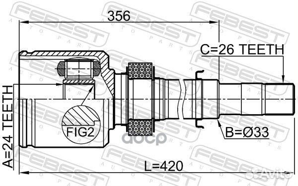 ШРУС внутренний R (компл) nissan Tiida 07- FEB