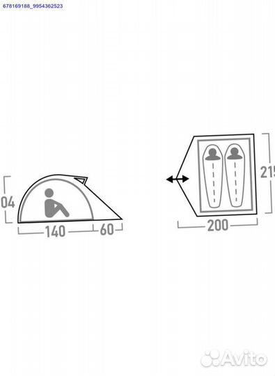 Палатка 2-местная Outventure 1 Second Tent 2 (Арт