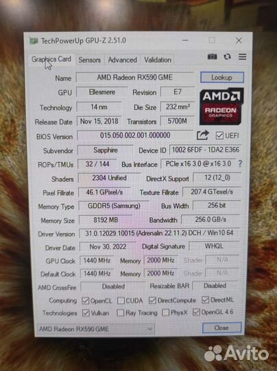 Rx 590 8gb sapphire nitro +